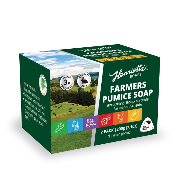 Henrietta Farmers Pumice Soap Bar, 2x100g, boxed