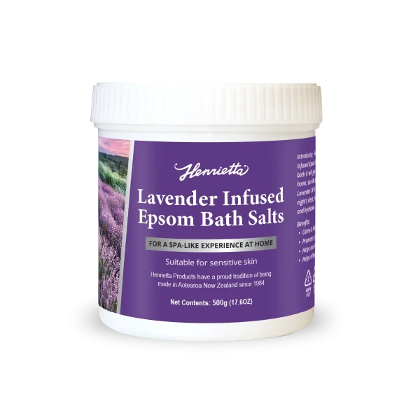 Henrietta Lavender Infused Epsom Bath Salts, 500g, tub