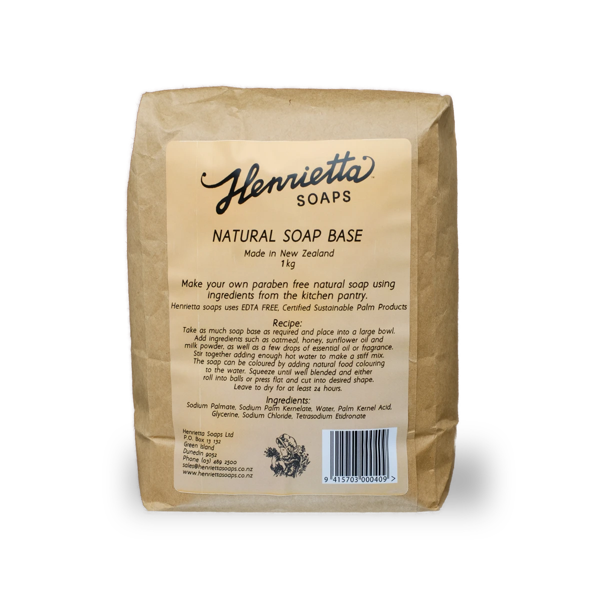 Henrietta Natural Soap Base, 1kg, bag