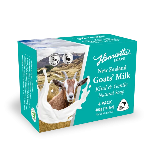 Henrietta NZ Goats Milk Soap, 4x100g, boxed