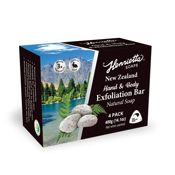 Hand & Body Exfoliation Bar - 4-Pack Rectangular Bars Boxed