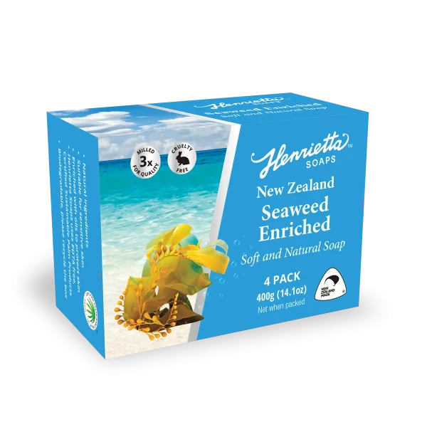 NZ Seaweed Enriched Soap - 4-Pack Rectangular Bars Boxed
