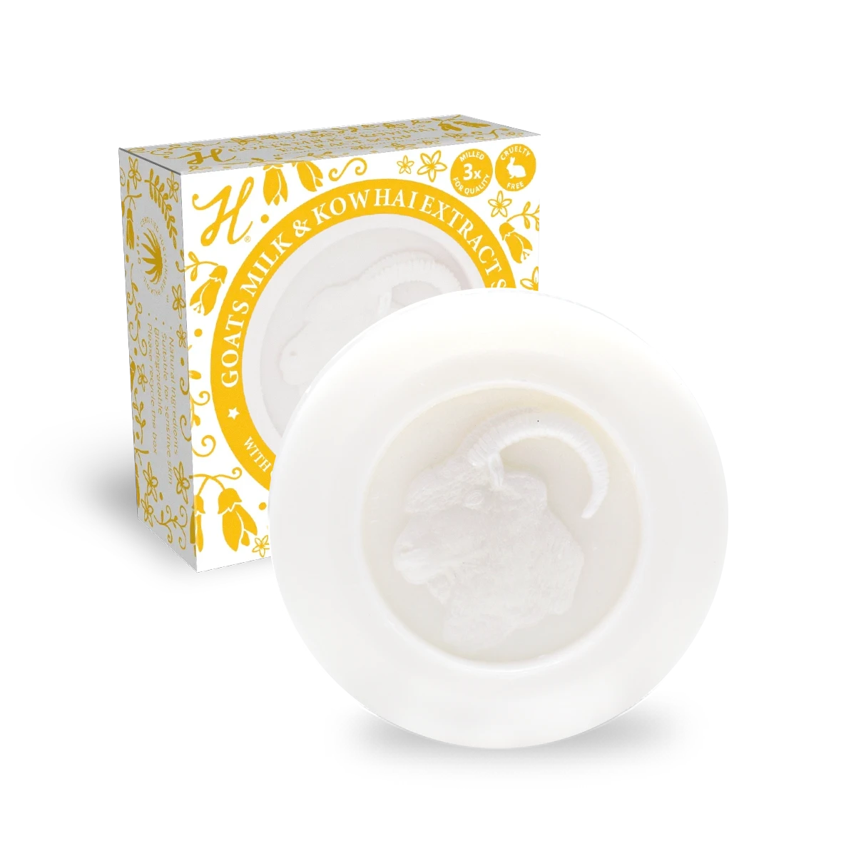H-Brands Goats Milk and Kowhai Extract Soap