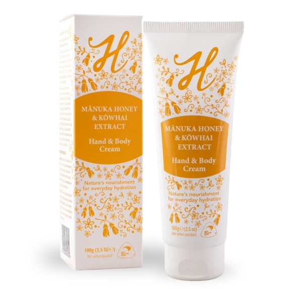 H-Brand Mānuka Honey & Kōwhai Extract Hand & Body Cream 100g Boxed