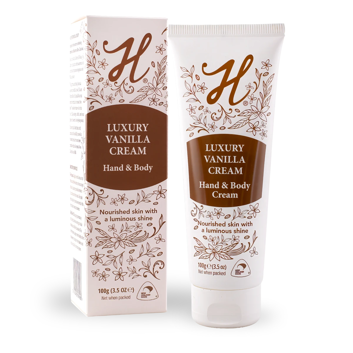 H-Brand Luxury Vanilla Hand & Body Cream 100g, Boxed