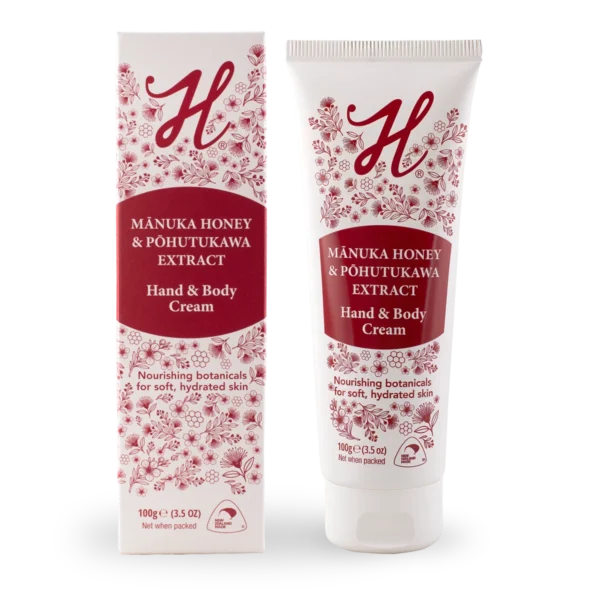 H-Brand Manuka Honey Pohutukawa Hand & Body Cream 100g-Boxed