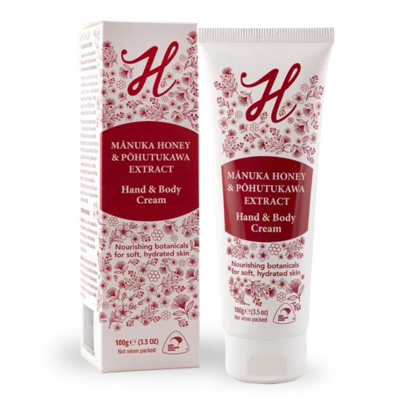 H-Brand Manuka Honey Pohutukawa Hand & Body Cream 100g-Boxed