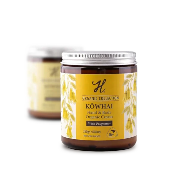 H-Brand Organic Kōwhai Hand & Body Cream 250g glass jar