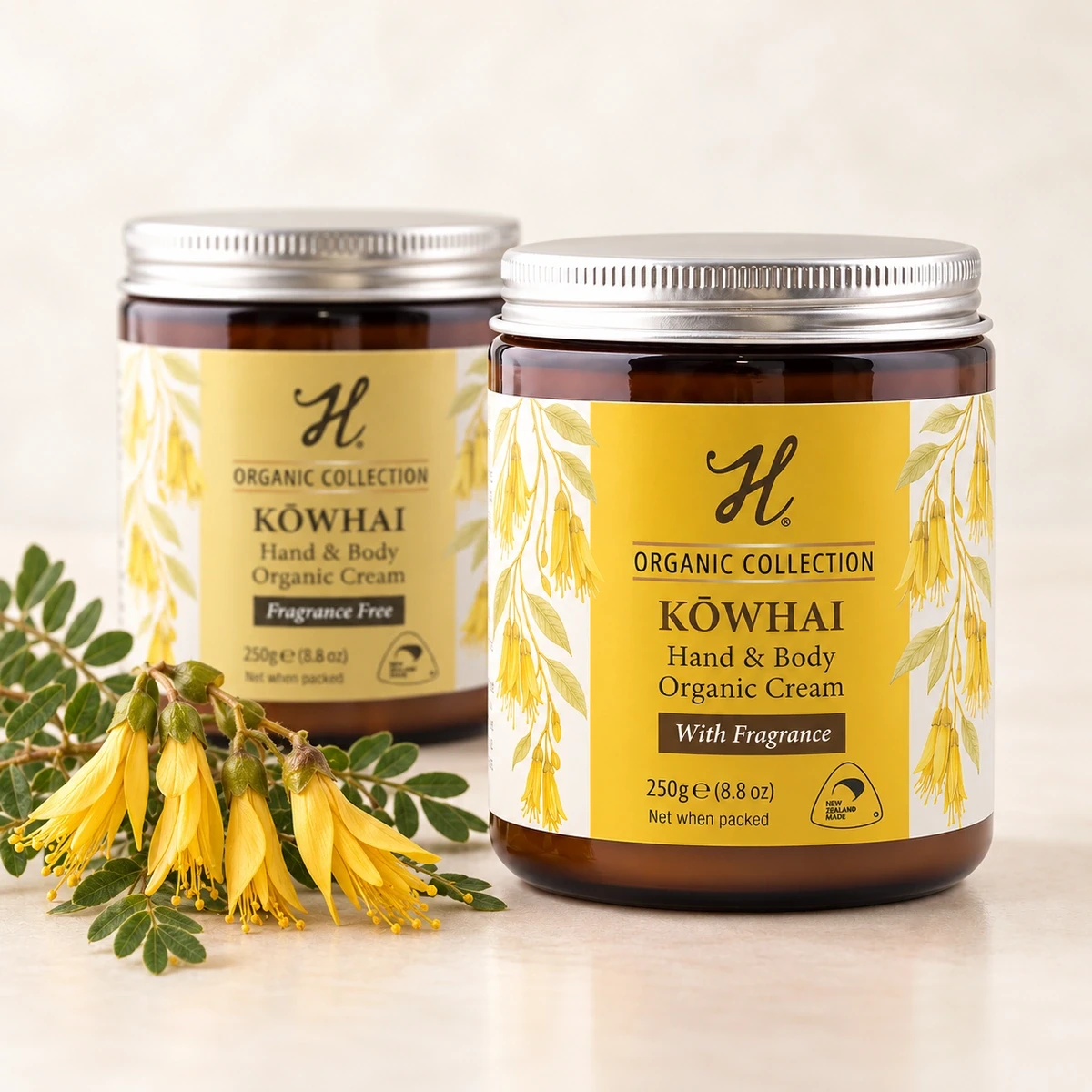 H-Brand Organic Kowhai Hand & Body Cream Range