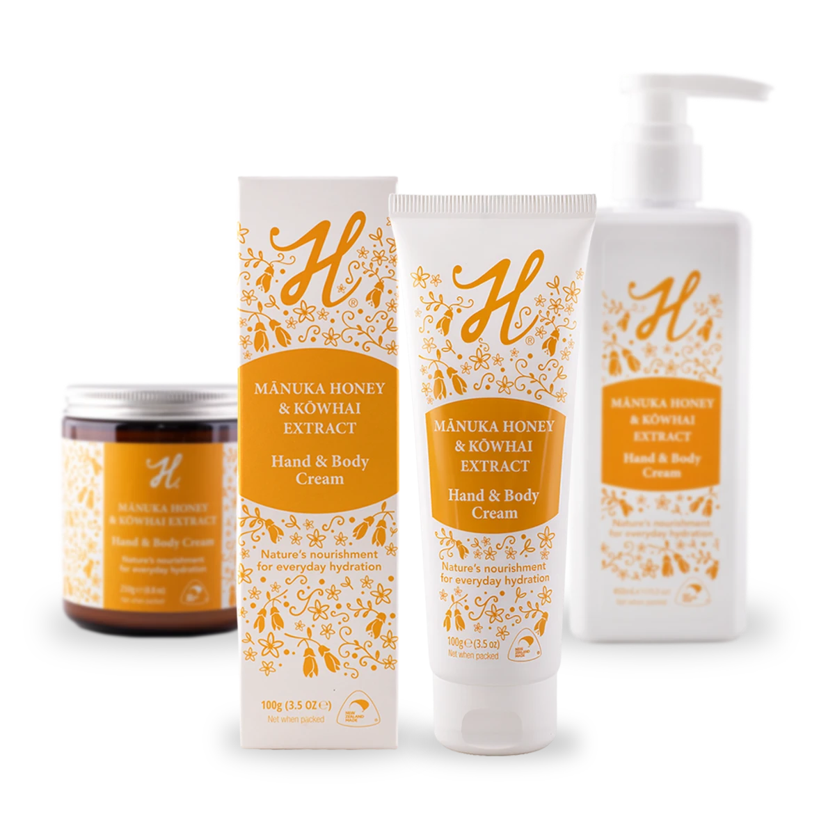 H-Brand Mānuka Honey & Kōwhai Extract Hand & Body Creams